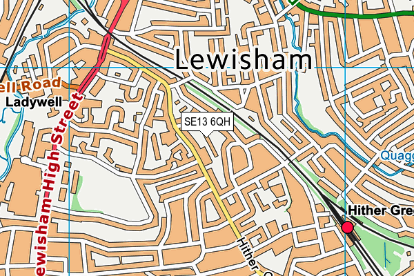SE13 6QH map - OS VectorMap District (Ordnance Survey) SE13 6QH map - OS VectorMap District (Ordnance Survey)