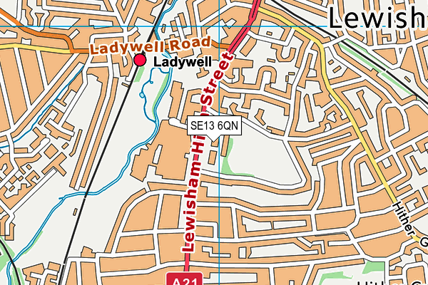 SE13 6QN map - OS VectorMap District (Ordnance Survey) SE13 6QN map - OS VectorMap District (Ordnance Survey)