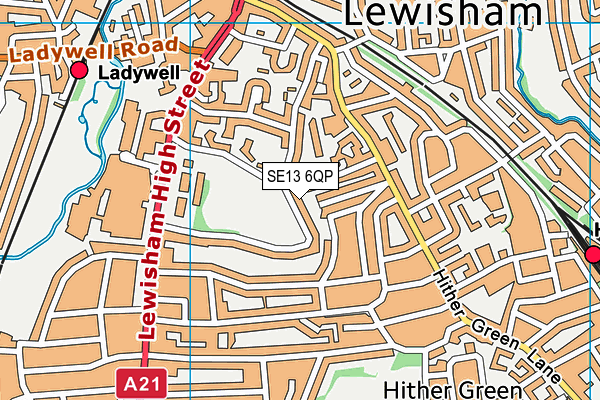 SE13 6QP map - OS VectorMap District (Ordnance Survey) SE13 6QP map - OS VectorMap District (Ordnance Survey)