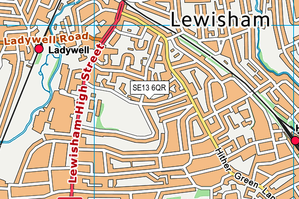 SE13 6QR map - OS VectorMap District (Ordnance Survey)
