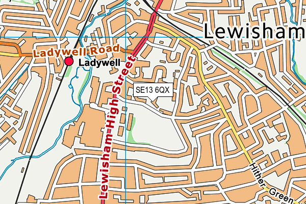 SE13 6QX map - OS VectorMap District (Ordnance Survey) SE13 6QX map - OS VectorMap District (Ordnance Survey)