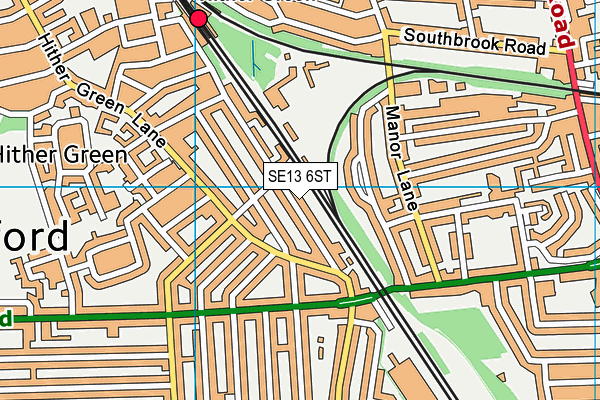 SE13 6ST map - OS VectorMap District (Ordnance Survey) SE13 6ST map - OS VectorMap District (Ordnance Survey)