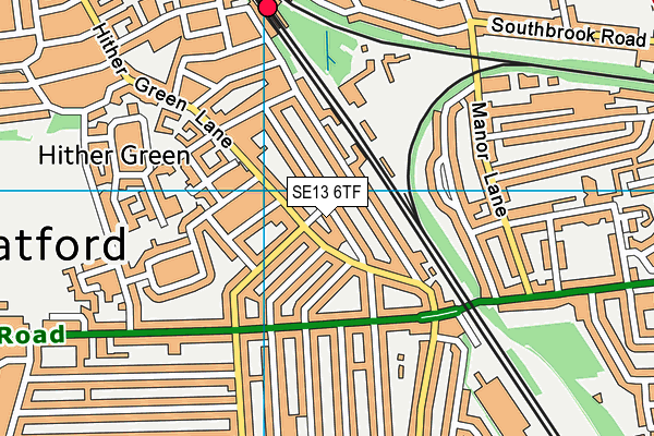 SE13 6TF map - OS VectorMap District (Ordnance Survey)