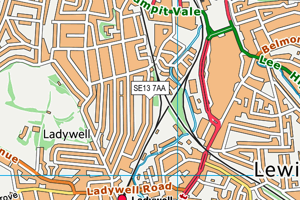 SE13 7AA map - OS VectorMap District (Ordnance Survey)