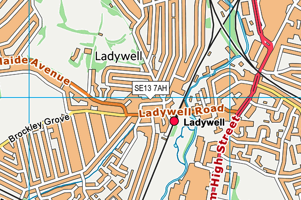 SE13 7AH map - OS VectorMap District (Ordnance Survey)