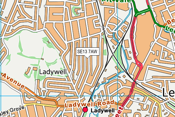SE13 7AW map - OS VectorMap District (Ordnance Survey) SE13 7AW map - OS VectorMap District (Ordnance Survey)