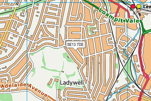 SE13 7DE map - OS VectorMap District (Ordnance Survey)