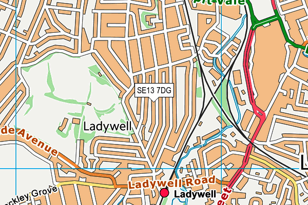 SE13 7DG map - OS VectorMap District (Ordnance Survey)