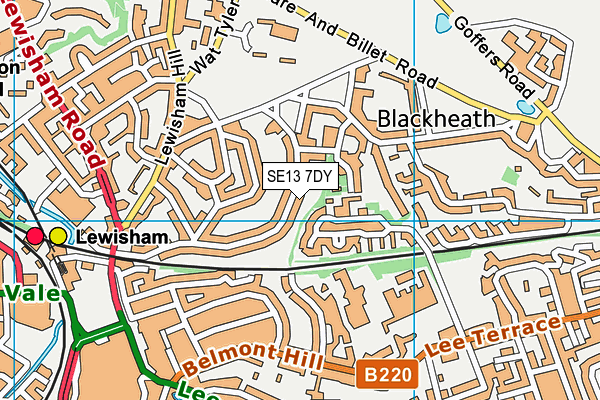 SE13 7DY map - OS VectorMap District (Ordnance Survey) SE13 7DY map - OS VectorMap District (Ordnance Survey)