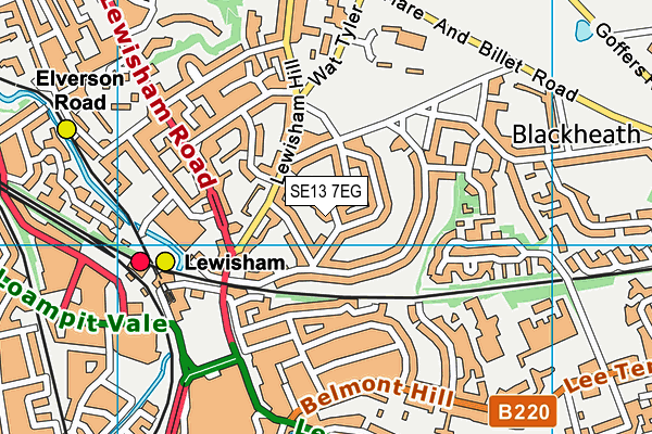 SE13 7EG map - OS VectorMap District (Ordnance Survey)