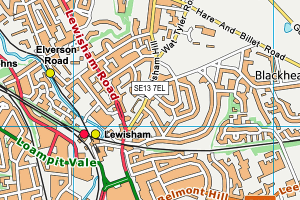 SE13 7EL map - OS VectorMap District (Ordnance Survey)