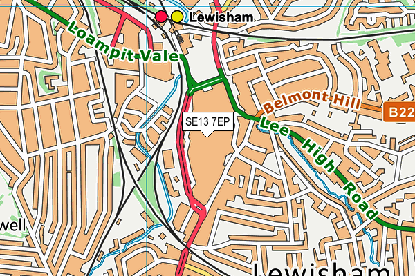 SE13 7EP map - OS VectorMap District (Ordnance Survey)