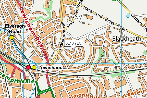SE13 7EQ map - OS VectorMap District (Ordnance Survey)