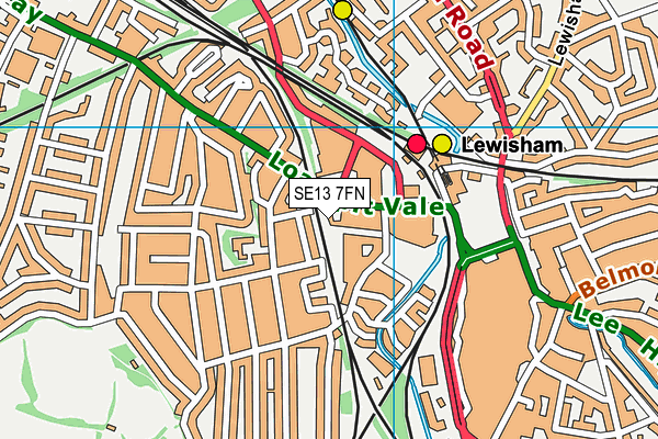 SE13 7FN map - OS VectorMap District (Ordnance Survey)