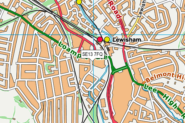 SE13 7FQ map - OS VectorMap District (Ordnance Survey)