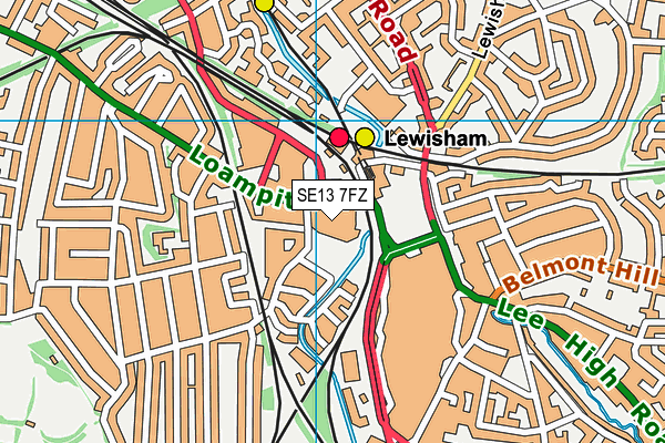 SE13 7FZ map - OS VectorMap District (Ordnance Survey) SE13 7FZ map - OS VectorMap District (Ordnance Survey)