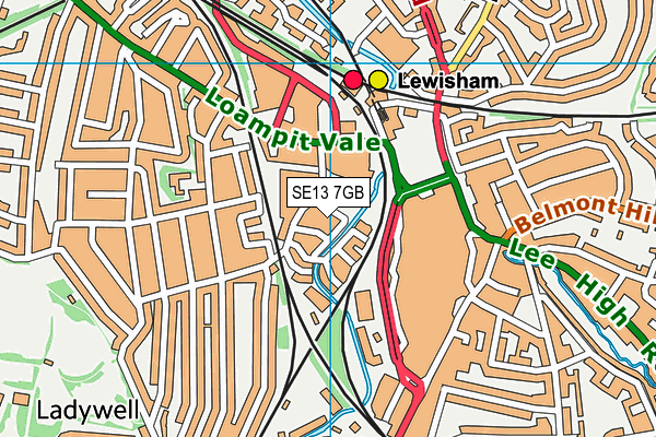 SE13 7GB map - OS VectorMap District (Ordnance Survey)