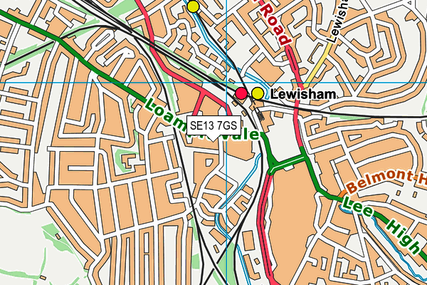SE13 7GS map - OS VectorMap District (Ordnance Survey)