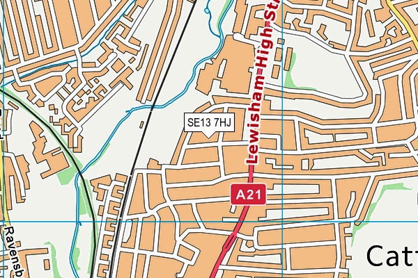 SE13 7HJ map - OS VectorMap District (Ordnance Survey)