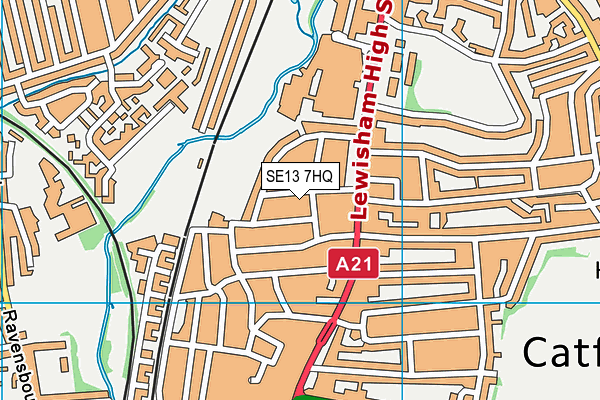 SE13 7HQ map - OS VectorMap District (Ordnance Survey)