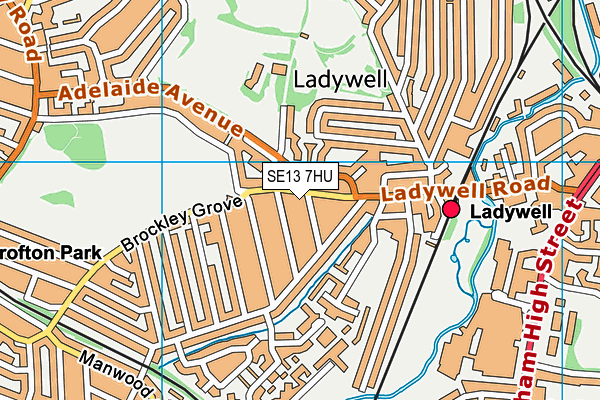 SE13 7HU map - OS VectorMap District (Ordnance Survey)