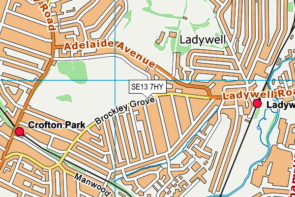 SE13 7HY map - OS VectorMap District (Ordnance Survey)