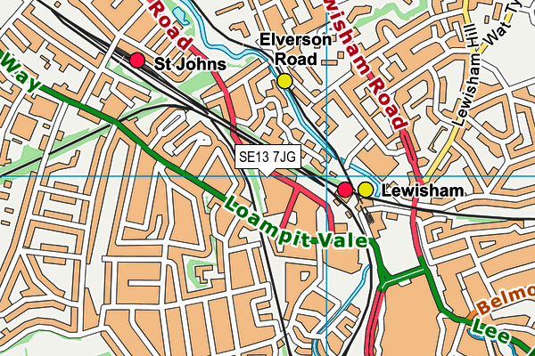 SE13 7JG map - OS VectorMap District (Ordnance Survey) SE13 7JG map - OS VectorMap District (Ordnance Survey)