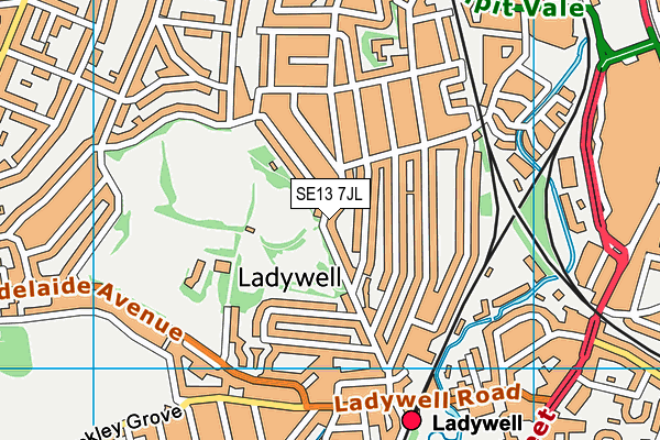 SE13 7JL map - OS VectorMap District (Ordnance Survey)