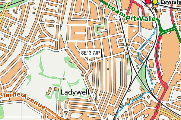 SE13 7JP map - OS VectorMap District (Ordnance Survey)