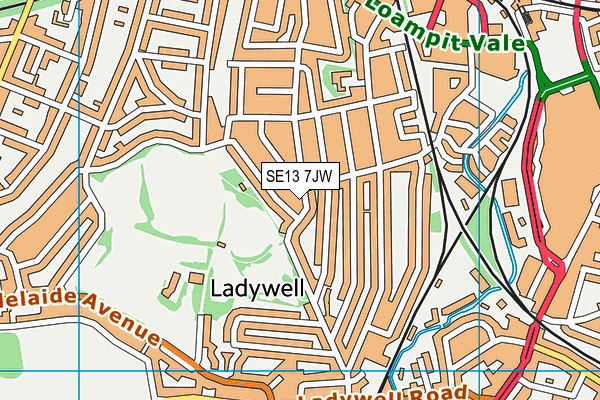 SE13 7JW map - OS VectorMap District (Ordnance Survey) SE13 7JW map - OS VectorMap District (Ordnance Survey)