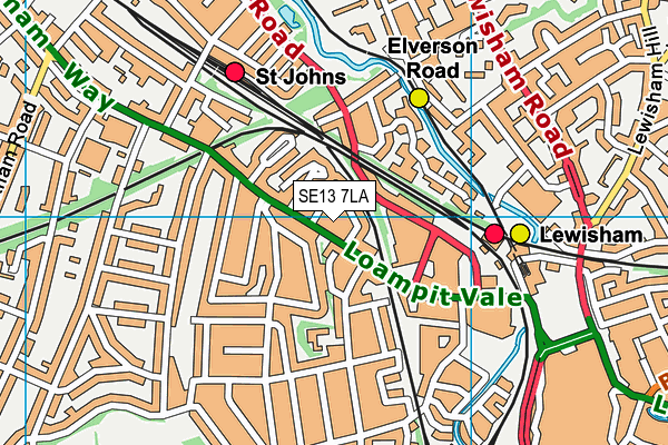 SE13 7LA map - OS VectorMap District (Ordnance Survey)