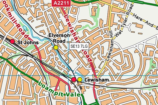 SE13 7LG map - OS VectorMap District (Ordnance Survey)