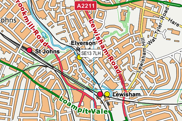 SE13 7LH map - OS VectorMap District (Ordnance Survey) SE13 7LH map - OS VectorMap District (Ordnance Survey)