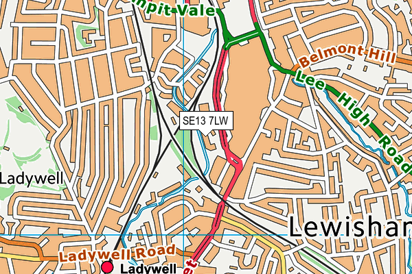SE13 7LW map - OS VectorMap District (Ordnance Survey)