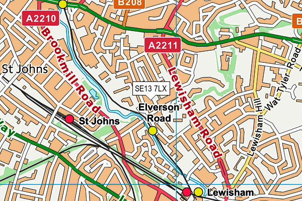 SE13 7LX map - OS VectorMap District (Ordnance Survey) SE13 7LX map - OS VectorMap District (Ordnance Survey)