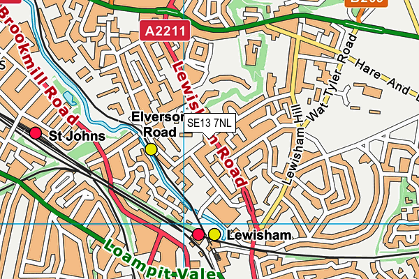SE13 7NL map - OS VectorMap District (Ordnance Survey) SE13 7NL map - OS VectorMap District (Ordnance Survey)