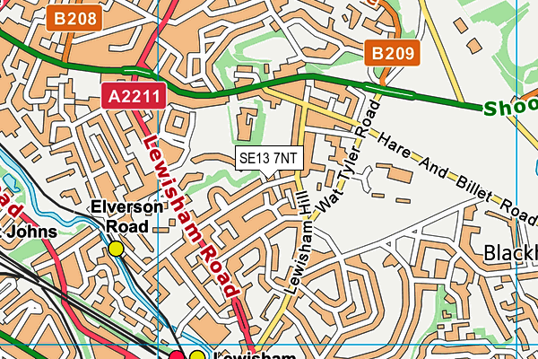 SE13 7NT map - OS VectorMap District (Ordnance Survey) SE13 7NT map - OS VectorMap District (Ordnance Survey)