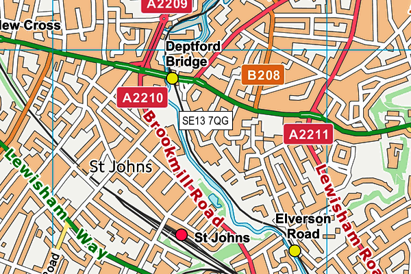SE13 7QG map - OS VectorMap District (Ordnance Survey)