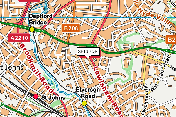 SE13 7QR map - OS VectorMap District (Ordnance Survey)