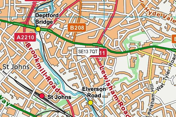 SE13 7QT map - OS VectorMap District (Ordnance Survey)