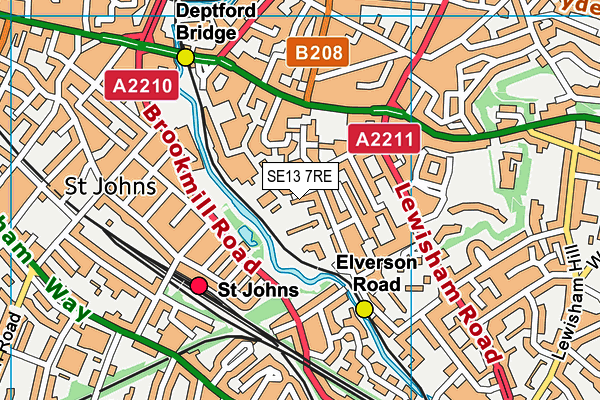 SE13 7RE map - OS VectorMap District (Ordnance Survey) SE13 7RE map - OS VectorMap District (Ordnance Survey)
