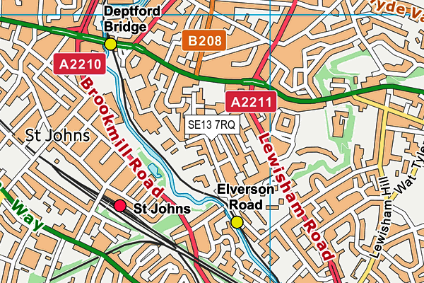 SE13 7RQ map - OS VectorMap District (Ordnance Survey)