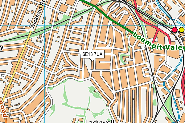 SE13 7UA map - OS VectorMap District (Ordnance Survey)