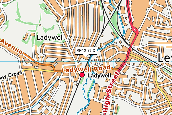 SE13 7UX map - OS VectorMap District (Ordnance Survey)