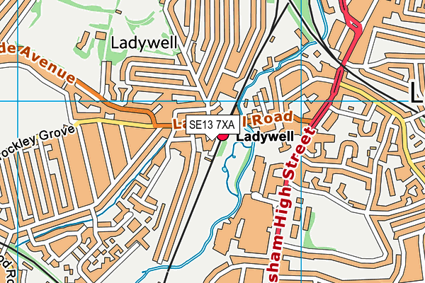 SE13 7XA map - OS VectorMap District (Ordnance Survey) SE13 7XA map - OS VectorMap District (Ordnance Survey)