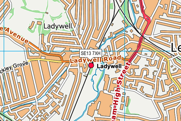 SE13 7XH map - OS VectorMap District (Ordnance Survey) SE13 7XH map - OS VectorMap District (Ordnance Survey)