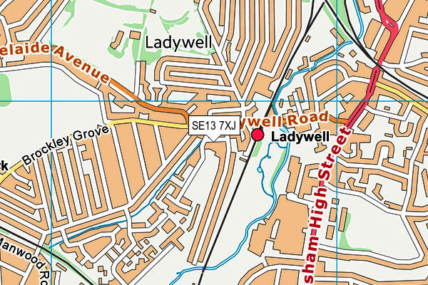SE13 7XJ map - OS VectorMap District (Ordnance Survey)