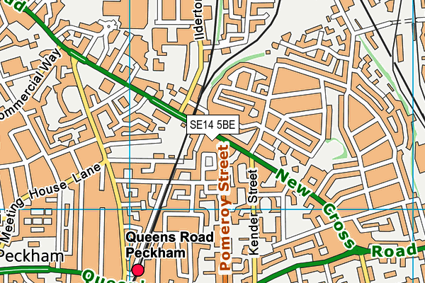SE14 5BE map - OS VectorMap District (Ordnance Survey)