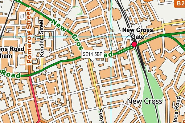 SE14 5BF map - OS VectorMap District (Ordnance Survey) SE14 5BF map - OS VectorMap District (Ordnance Survey)