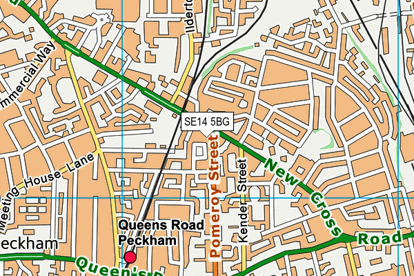 SE14 5BG map - OS VectorMap District (Ordnance Survey) SE14 5BG map - OS VectorMap District (Ordnance Survey)